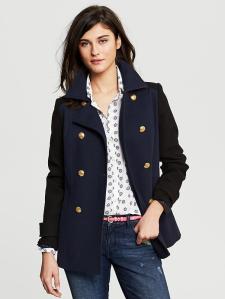 Banana Republic BlackNavy double-breasted coat